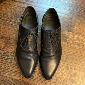 Gucci Black Leather Oxfords Size 10